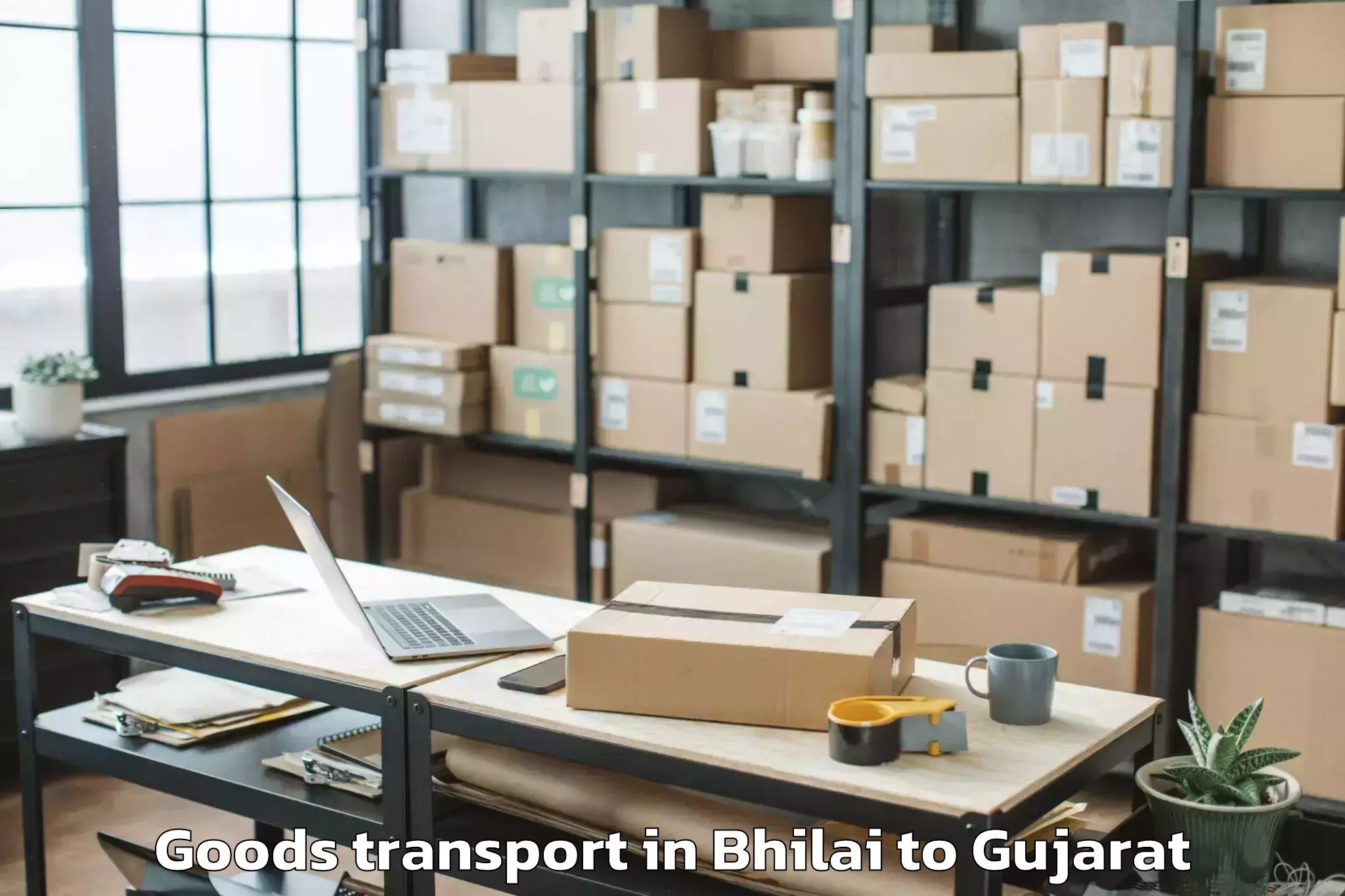 Top Bhilai to Porbandar Airport Pbd Goods Transport Available